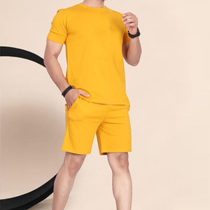 Ensemble deux pièces pour homme à prix avantageux, ensemble de jogging pour homme, ensemble de shorts de sport d'été 100% coton pour homme, ensemble deux pièces à prix bas - Product Image 4