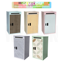 Boîte à colis autoportante Weldon Grey Wood Grain avec fente pour lettres, étanche, antivol, en acier, pour extérieur