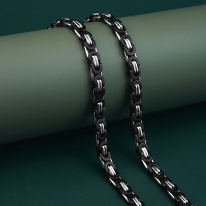 Colliers ras-du-cou classiques en acier inoxydable de haute qualité avec breloques géométriques argentées, plaqué noir, tendance, pour anniversaire - Product Image 2