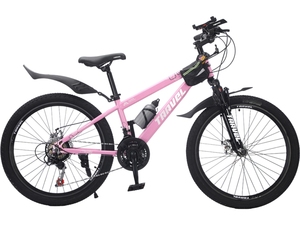 Vélos de montagne pour adultes, hommes et femmes, 24/26 pouces, 21 vitesses, freins à double disque, cadre en acier haute teneur en carbone, suspension de course, vente directe d'usine - Product Image 3