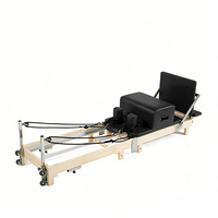 Equipo Comercial de Pilates Reformer para Flexibilidad, Estiramiento Muscular Corporal, Reformer de Madera de Arce, Reformer de Pilates Plegable para Gimnasio o Estudio