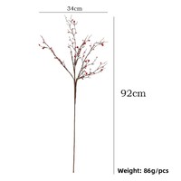 Branche de fleur artificielle parfumée aux fruits, à tige unique et longue, pour arrangement floral, rouge, en PVC, style fleur séchée artistique