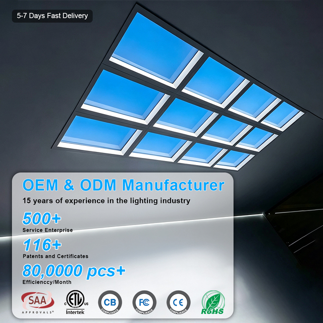 BBIER Ip66 2700-6500K Artificial Skylight Sunlight Window Blue Sky Ceiling Led Light Panel