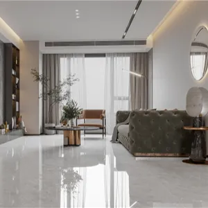 Best Quality 750x1500 Mm Grey Glazed Polished Porcelain Floor Tiles For Interior