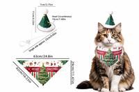 Ensemble de costumes de Noël festifs et mignons pour animaux de compagnie : bonnet de Père Noël, bandana triangulaire, doux, pour chiens et chats, écologique et réglable