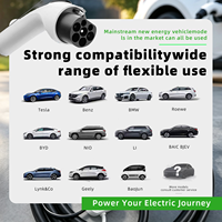 Chargeur EV portable 11KW Type 2 5 broches avec double bouton et écran d'affichage, câble de 5M, norme GB/T, contrôle via l'application Tuya pour la maison