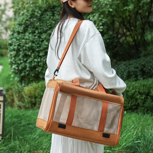 Il nuovo zaino per auto portatile di grande capacità per animali domestici in Nylon traspirante Yue Bai coniglio borsa con cerniera solida pieghevole - Product Image 2