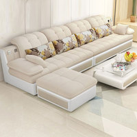 Sofá Cama Largo de Muebles de Lujo, Conjunto de Sofás Modulares de Estilo Italiano Moderno para Sala de Estar