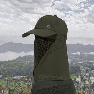 Casquette de pêche personnalisée à séchage rapide UPF 50+ anti-UV avec protection solaire et cache-cou amovible, en nylon sergé éponge, pour activités de plein air - Product Image 2