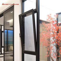 Fenêtres à double vitrage en aluminium à rupture de pont thermique personnalisées, à ouverture vers l'intérieur, pour maison et villa