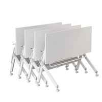 Table et chaise pliantes en bambou, combinables et mobiles, pour la formation, les institutions éducatives, style simple et moderne