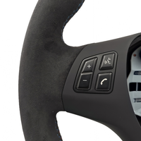 Volant en Alcantara complet avec bande supérieure rouge et bleue, fond plat, pour BMW Série 3, 5, 7 E60 E63 E70 E87 E84 E90 E91 E92 M3 M4 M5