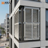 Volets extérieurs en vinyle à persiennes HISENG pour projets commerciaux, résistants aux intempéries, ventilation extérieure, volets de sécurité pour fenêtres