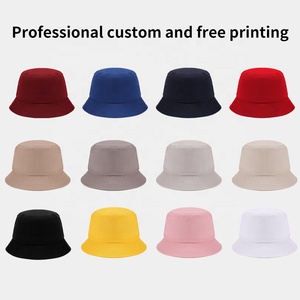 Custom Logo Sun Summer Beach Adult Cotton Plain <strong>Black</strong> <strong>Man</strong> Woman Flat Brim Fisherman <strong>Bucket</strong> <strong>Hat</strong> Multiple Colors