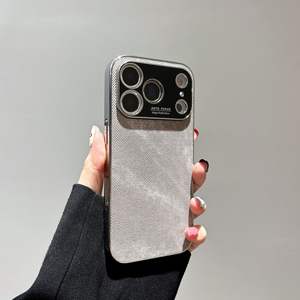 Coque antichoc intégrale pour iPhone 17 Pro Max, texture denim, grande fenêtre électroplaquée - Product Image 6