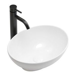 Bassin intégré en céramique de petite taille Bassin unique Art ovale profond Utilisation transfrontalière disponible pour les lavabos de salle de bain - Product Image 6