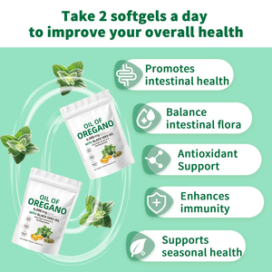 Huile d'<span class=keywords><strong>origan</strong></span> avec huile de nigelle en gélules molles 6000mg – Améliore l'immunité, complément à base de plantes, santé intestinale, antioxydant, OEM - Product Image 4