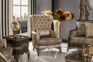 <span class=keywords><strong>Fauteuil</strong></span> de salon avec sculpture à la main, Style victorien, Design personnalisé classique, 100% - Product Image 2