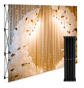 8ft 10ft Tension Fabric Wall Display Stand Photo Booth Background For Exhibition