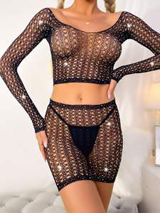 Женский топ-Чулки со стразами - Product Image 3