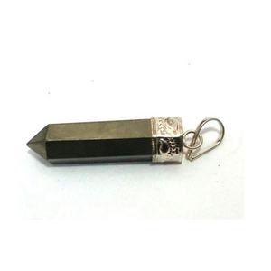 High quality <b>Crystal</b> Pendant pyrite Point <b>Healing</b> Gemstone Pencil <b>Crystal</b> Hexagonal point Jewelry <b>Necklace</b> Wholesaler - Product Image 3