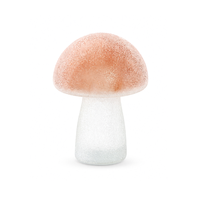 Figurine de champignon en verre soufflé à chaud, statue de champignon en verre sablé givré, ornement de table unique pour la décoration moderne