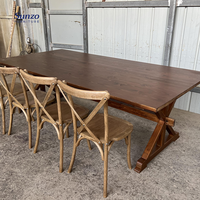 Table à manger pliable en bois de conception antique pour l'entrée de salon d'hôtel pour la cour extérieure de ferme de parc