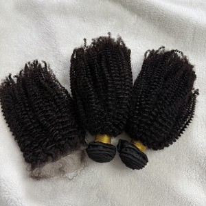 4b/4c Peruvian Human <strong>Hair</strong> Bundles with Closure 4x4 5x5 Afro Kinky <strong>Curly</strong> <strong>Hair</strong> <strong>Pieces</strong> Custom Size 6x6 - Product Image 1