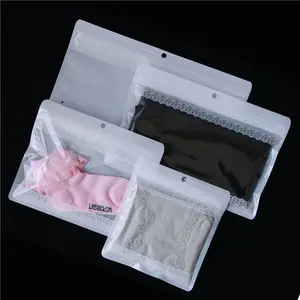 定制印花粉色单面透明包装塑料3面密封袋带拉链