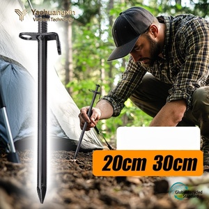 Estacas para Tienda de Campaña YCX YCX-0922 de Acero Aleado Negro Grueso de Grado Industrial de 20cm/30cm para Camping y Montañismo, Paquete de 12 - Product Image 2