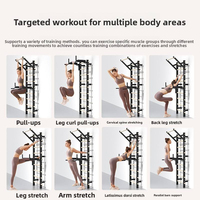 Rack d'escalade pliable à cadre en acier avec fonctions d'étirement des épaules et de presse à jambes, équipement de fitness multifonctionnel pour entraînement en intérieur