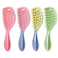 Brosse à cheveux ventilée à long manche, peigne à dents larges pour massage du cuir chevelu avec poignée confortable, utilisation humide ou sèche, brosse à shampoing