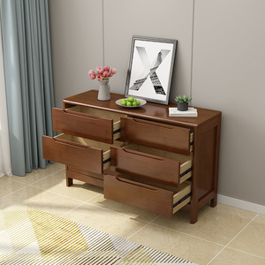 Solid Wood Chest Of Drawers 6 Drawer Minimalist <b>Storage</b> <b>Cabinet</b> Bedroom Dresser - Product Image 2