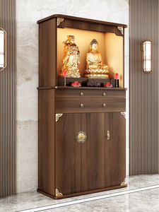 Mobiletto Buddha da Tavolo in Stile Cinese Moderno, Personalizzabile, in Legno, Design Verticale di Lusso Leggero, per la Casa - Product Image 5