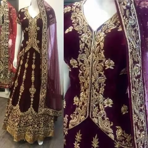 Atiya libas การออกแบบที่ดีงามสไตล์อินเดียชุด lehenga choli สำหรับงานแต่งงานที่มีการเย็บปักถักร้อย dozarzi หนัก-2019 - Product Image 5