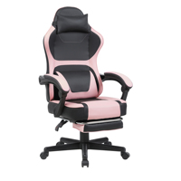 Chaise de bureau exécutive moderne en cuir avec accoudoirs réglables, ergonomique, style racing, dossier haut, pivotante, en tissu et acier inoxydable