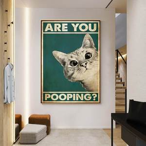 Póster Divertido <span class=keywords><strong>para</strong></span> Baño, Impresión Artística en Lienzo, Pintura Decorativa de Pared, Arte en Lienzo, Dibujos Animados <span class=keywords><strong>para</strong></span> Decoración de Baño - Product Image 3