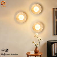 Lampe murale simple en travertin jaune, intensité réglable sur mesure, vente en gros pour couloirs, escaliers, foyer unique texturé, décoration maison et restaurant