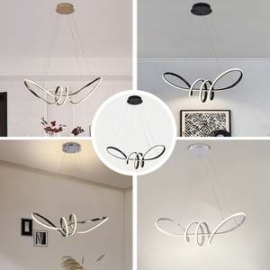 HIVIES, accesorios redondos nórdicos simples, iluminación colgante de oficina para interiores, candelabros de 120W, luz colgante LED - Product Image 2