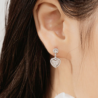 Classique en forme de coeur laboratoire diamant boucle d'oreille bijoux IGI Certification CVD 14K 16K 18K or blanc en gros femmes cadeau