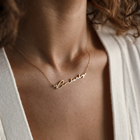 Collier Personnalisé en Acier Inoxydable Plaqué Or Argent avec Nom Logo Zodiaque Initiale Style Anime pour Femmes et Hommes