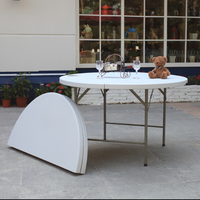 Mesa plegable para pícnic al aire libre, 4 pies, 6 pies y 8 pies, plegable, redonda, de plástico, portátil, para eventos