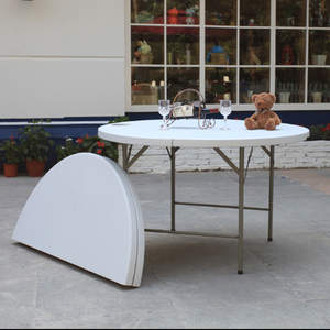 4ft 6ft 8ft <strong>Cheap</strong> Outdoor Picnic <strong>Folding</strong> Table With Metal <strong>Folding</strong> Legs Portable Plastic Round <strong>Folding</strong> Table and <strong>Chair</strong> for Event - Product Image 6