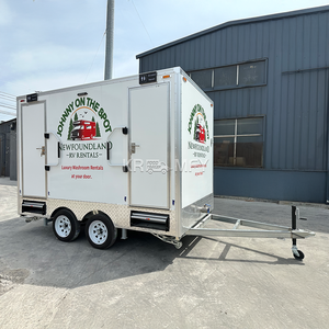 Unité de salle de bain chimique cabine publique toilettes portables location 2 chambres maison préfabriquée remorque de toilette de mariage - Product Image 1