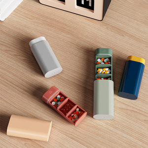 Logo personalizzato ogni giorno tre compartimenti pillola Organizer scatola medicina <span class=keywords><strong>contenitore</strong></span> vitaminico <span class=keywords><strong>per</strong></span> esterno - Product Image 2