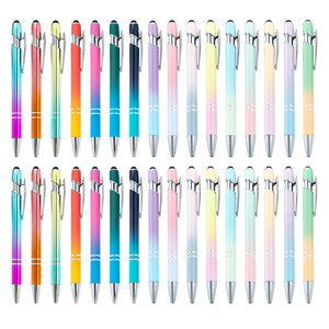 Yeni lazer kazınmış kalem Metal Stylus dokunmatik kalem gökkuşağı degrade renk promosyon hediye tükenmez kalem kore kırtasiye seti - Product Image 2