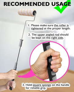 Kit de <span class=keywords><strong>rodillos</strong></span> de pintura <span class=keywords><strong>para</strong></span> casa de 6 uds. Marco de rodillo extensible de 9 pulgadas con 5 cubiertas de repuesto de microfibra y rodillo de pintura ajustable - Product Image 6