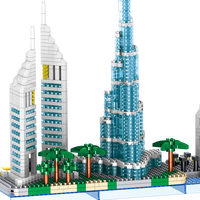 LZ8316 2220pcs Jouets Assemblés Modèle 3D Mini Brique France Tour Eiffel Burj Khalifa Famous Landmark Dubai Building Block Sets
