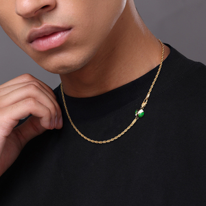 Bijoux de sport, cadeau, pendentif en émail coloré en forme de ballon de basket, chaîne en acier inoxydable plaqué or 14 carats, étanche, pour homme - Product Image 2