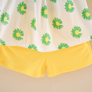 Bebé niño ropa de niñas flores Tank Tops blusa de pantalones cortos de verano traje de bebé conjunto - Product Image 3